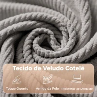 HOMCOM Poltrona-cama Dobrável 3 em 1 com Aspeto de linho e encosto ajustável Cinza(m-7)