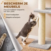 PawHut Kattenklimwand, 3-delige kattenwandset met krabpaal, platforms en hangmat(m-7)