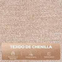 HOMCOM Sillón Relax Reclinable Eléctrico Levanta Personas 155° de Chenilla con Mando Asiento de Muelles Reposapiés Marrón(m-6)