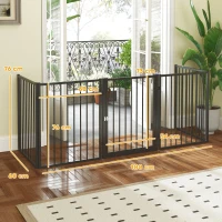 PawHut Parque para Cães com 5 Painéis 60x76 cm, Cercado para Cães Pequenos e Médios, Interior e Exterior, Preto(m-3)