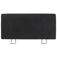 HOMCOM Cabeceira Estofada em Chenille com Altura Regulável e Estrutura Metálica para Cama de 160 cm, Cinzento(m-1)