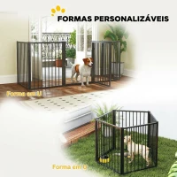 PawHut Parque para Cães com 5 Painéis 60x76 cm, Cercado para Cães Pequenos e Médios, Interior e Exterior, Preto(m-5)