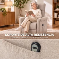 HOMCOM Sillón Relax Reclinable Eléctrico Levanta Personas 155° de Chenilla con Mando Asiento de Muelles Reposapiés Marrón(m-7)