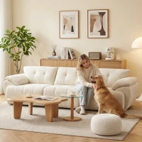 HOMCOM 3-Sitzer-Sofa, 260 cm, Chenille, rahmenloses Modulsofa mit extra breiter, tiefer Sitzfläche, breiten Armlehnen(m-9)