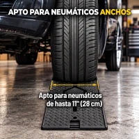 HOMCOM Juego 2 Rampas para Coches de HDPE Carga 2 Toneladas para Coches Estándares Furgonetas Pequeñas 90x29,5x22,5 cm Negro(m-7)
