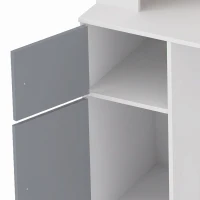 AIYAPLAY Kids Desk and Chair Set Storage Shelves Kids Desk Adjustable Tablet Stand Cork Board Pen Holder Grey(m-13)