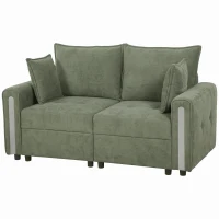 HOMCOM 2 Seater Sofa with Lift-Up Storage, 168 cm Comfy Velvet Small Couch with Wide Deep Seat, Plush Backrest, Thick Padding, 2 Pillows, Loveseat for Living Room, Home Office, Dark Green(m-15)