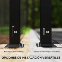 Outsunny Pérgola de Jardín 3x3 m con Techo Retráctil y Accesorio Magnético Protección UV30+ Columnas Metálicas y Ganchos Crema(m-7)