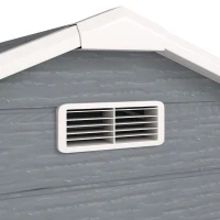Outsunny Abri de Jardin en Résine 1,9m² avec Plancher, Toit Pointu, Fenêtre, 2 Aérations, Porte Verrouillable 182x121x200cm, Gris(m-12)