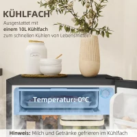 HOMCOM Mini-Kühlschrank, 91 Liter Kapazität, Gefrierfach, verstellbare Fächer, leiser Betrieb, kompakte Größe, Stahl, Silber(m-5)
