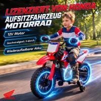 AIYAPLAY Elektro Motorrad Kinder HONDA CRF 450R 12V Kinder Motocross mit 35W Motor Lithium Akku Hinterradfederung 12 Zoll Rädern(m-4)