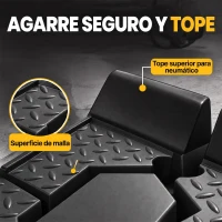 HOMCOM Juego 2 Rampas para Coches de HDPE Carga 2 Toneladas para Coches Estándares Furgonetas Pequeñas 90x29,5x22,5 cm Negro(m-6)