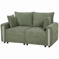 HOMCOM 2 Seater Sofa with Lift-Up Storage, 168 cm Comfy Velvet Small Couch with Wide Deep Seat, Plush Backrest, Thick Padding, 2 Pillows, Loveseat for Living Room, Home Office, Dark Green(m-1)
