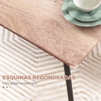 HOMCOM Conjunto de Comedor 5 Piezas Juego de 1 Mesa y 4 Sillas con Pies Acero para Cocina 110x70x75 cm Madera Natural y Negro(m-6)