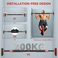 SPORTNOW Pull Up Bar, for 70-90 cm Doorways, No Screws, Maximum load 200 kg(m-6)