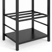 Outsunny Brandhoutstandaard houtgereedschap brandhoutrek brandhoutopslag 2 lagen zwart(m-11)