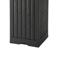 Outsunny 110 L Outdoor Bin with Dual Lid, Waterproof Plastic Trash Bin with Ashtray and Drip Tray, Garden Waste Trash Bin, Black(m-10)
