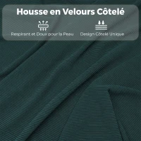 HOMCOM Lot de 2 chaises pliantes chaises de salle à manger portables avec assises et dossiers rembourrés en velours côtelé bleu(m-7)