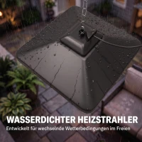 Outsunny Infrarotstrahler 2000 Watt Heizstrahler mit Fernbedienung 2 Heizstufen Schutzhülle LED-Anzeige elektrisch Wärmestrahler Quarzstrahler Terrassenheizer Infrarotheizung Schwarz(m-7)