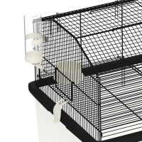 PawHut Cage hamster cage rongeur 2 étages avec roulettes plate-forme et échelle en fil d'acier 57 x 43 x 57 cm noir(m-11)