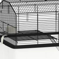 PawHut Cage hamster cage rongeur 2 étages avec roulettes plate-forme et échelle en fil d'acier 57 x 43 x 57 cm noir(m-13)
