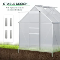 Outsunny 190 x 190cm Walk-In Polycarbonate Greenhouse(m-6)