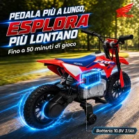 AIYAPLAY Moto Elettrica per Bambini 3+ Anni Licenza Honda CRF 450R, 12V Batteria al Litio, con Sospensioni, Rosso(m-5)
