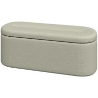 HOMCOM Sitzbank mit Stauraum als Polsterbank 116 cm Grau(m-12)