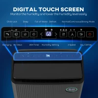 HOMCOM 5500mL Portable Dehumidifier with Air Purifier, UVC, Ioniser, 24H Timer, 5 Modes, 16L/Day, for Home Laundry, Black(m-4)