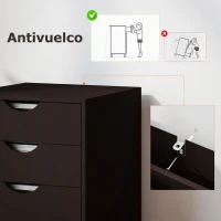 HOMCOM Cajonera Oficina con Ruedas y 5 Cajones Archivador Móvil para Estudio Salón 40x40x68,5 cm Marrón(m-7)