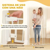 PawHut Barreira de Segurança para Cães e Crianças 72-108,5x76 cm para Porta e Escada, sem Barra Inferior, Fecho Automático(m-5)