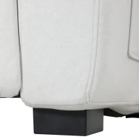 HOMCOM Cadeirão Relax Reclinável Elétrico Silencioso com Função Memória Apoio para os Pés Comando à Distância e Bolsos Laterais Creme(m-14)