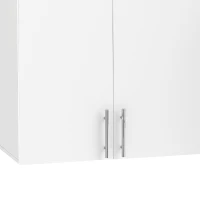 HOMCOM Bathroom Wall Cabinet, Wall-Mounted Bathroom Storage Cabinet with 3 Doors, Adjustable Shelf, High Gloss White(m-10)