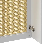 HOMCOM Cobre-radiador com 2 Portas em Rotim para Sala e Quarto 78x19x75 cm Branco(m-14)