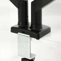 HOMCOM Dual Monitor Stand for 2 Screens up to 32", Height Adjustable Monitor Riser with Tilt & Swivel(m-13)