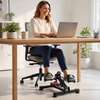 HOMCOM Pédalier d'appartement mini vélo d'appartement résistance ajustable écran LCD 33-43 x 40 x 24,5-34,5 cm en acier noir(m-9)
