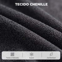 HOMCOM Poltrona Relax Reclinável Elétrica Elevatória com 2 Pontos de Massagem, Assento com Molas, Apoio para os Pés, Chenille, Preto(m-7)