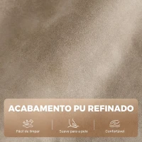 HOMCOM Cadeirão Relax Reclinável Manual em PU com Apoio para os Pés, Assento Largo, Acolchoado Espesso, Reclinável até 155°, Cáqui(m-7)