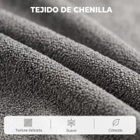 HOMCOM Sillón Relax Reclinable Eléctrico Levanta Personas con 2 Puntos Masaje Asiento con Muelles Reposapiés de Chenilla Gris(m-7)