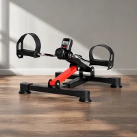 HOMCOM Pédalier d'appartement mini vélo d'appartement résistance ajustable écran LCD 33-43 x 40 x 24,5-34,5 cm en acier noir(m-2)