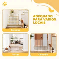 PawHut Barreira de Segurança para Cães e Crianças 72-108,5x76 cm para Porta e Escada, sem Barra Inferior, Fecho Automático(m-7)