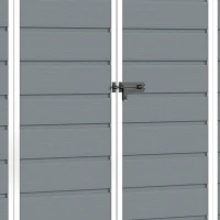 Outsunny Abri de Jardin en Résine 4,96m², Toit Incliné, Plancher, Fenêtres, Aérations, Portes Verrouillables, 303x183x197cm, Gris(m-12)