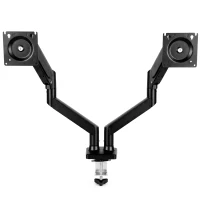 HOMCOM Dual Monitor Stand for 2 Screens up to 32", Height Adjustable Monitor Riser with Tilt & Swivel(m-1)