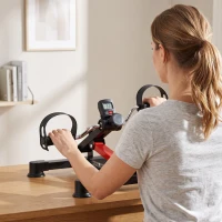 HOMCOM Pédalier d'appartement mini vélo d'appartement résistance ajustable écran LCD 33-43 x 40 x 24,5-34,5 cm en acier noir(m-8)