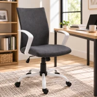 Vinsetto Sedia da Ufficio Ergonomica e Girevole con Altezza Regolabile, 61x61x89-99 cm, Grigio Scuro(m-12)