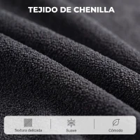 HOMCOM Sillón Relax Reclinable Eléctrico Levanta Personas con 2 Puntos Masaje Asiento con Muelles Reposapiés de Chenilla Negro(m-7)