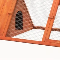 PawHut Rabbit Hutch, Wooden Guinea Pig Hutch with Run and Doors, Outdoor Triangle Bunny House for Rabbits,Duck and Chicken(m-12)