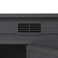 Outsunny 10 x 4 ft Resin Garden Shed, Outdoor Storage Shed with Floor, Windows, Lockable Doors and Vents, Dark Grey(m-13)