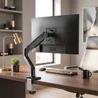 HOMCOM Monitor  Stand up to 32" Height Adjustable Monitor Riser with Tilt & Swivel(m-2)