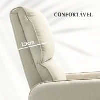 HOMCOM Poltrona Reclinável Elétrica com Elevação 135° Tecido Efeito Linho Comando Apoio para os Pés e Bolso Lateral Bege(m-6)